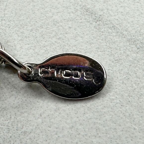 Chicos Black White Geometric Beaded Long Silver Chain Necklace 46" ✨ - Picture 9 of 9